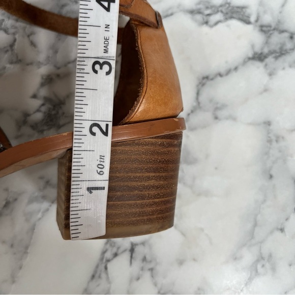 Madewell Brown Silver Leather Warren Boardwalk Sandals Block Heel Size 7.5 - Picture 7 of 9